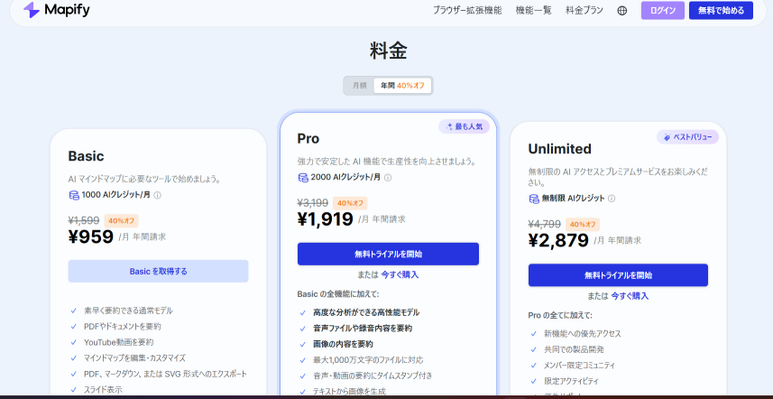 Mapifyの料金プラン